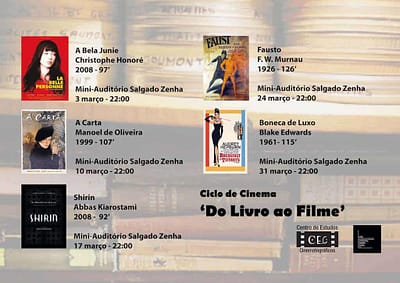 Cartaz Ciclo de Cinema Do Livro ao Filme