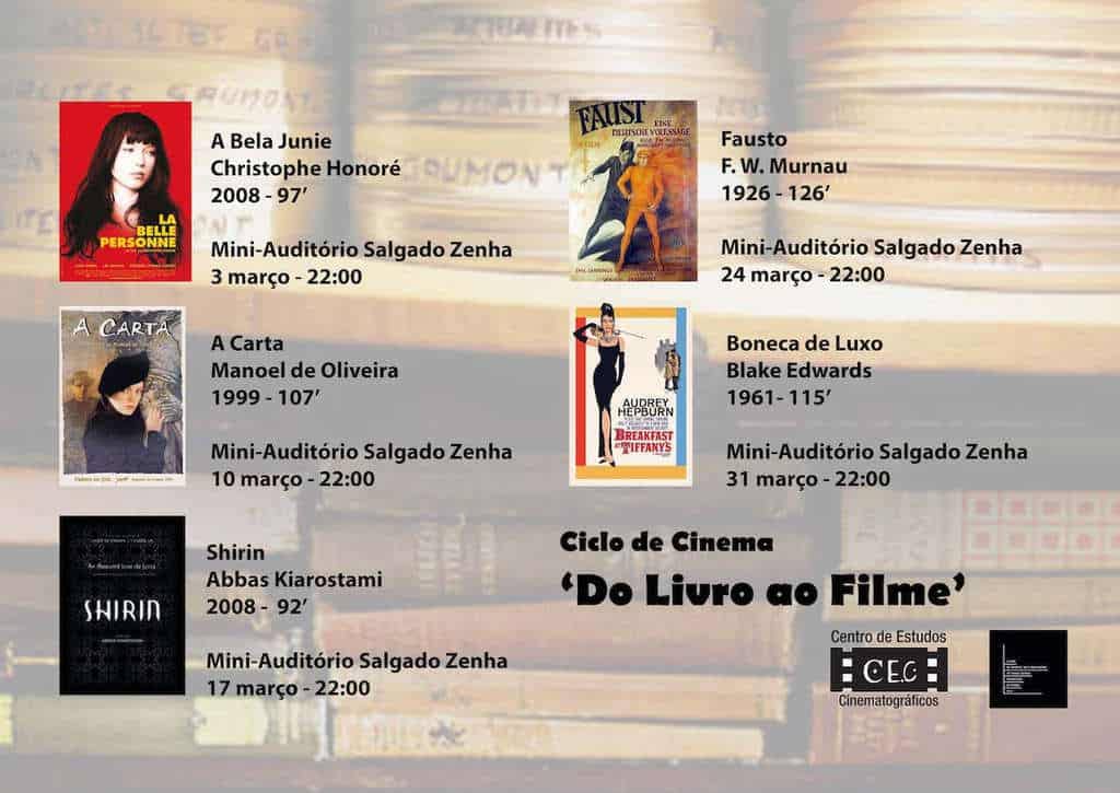 Cartaz Ciclo de Cinema Do Livro ao Filme